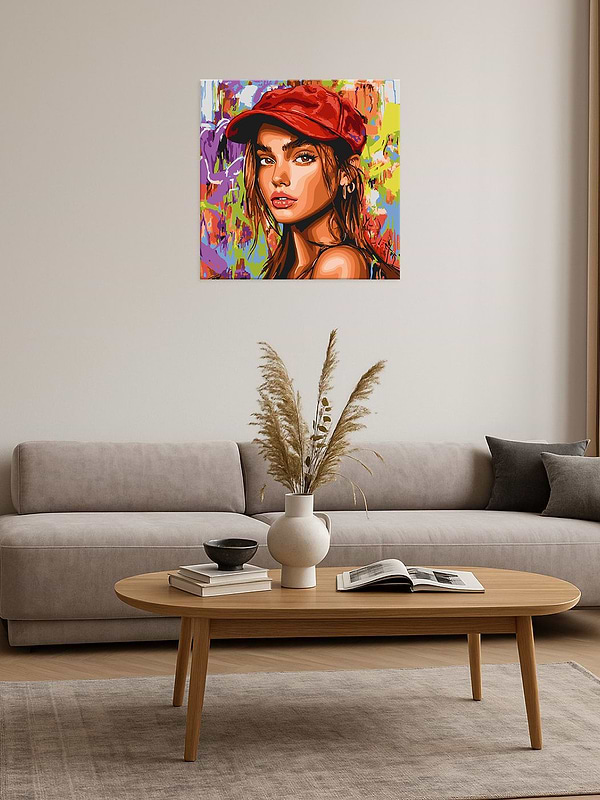 Фото - Картина за номерами Ideyka Сучасна Червона шапочка 40х40 см (KHO8600)