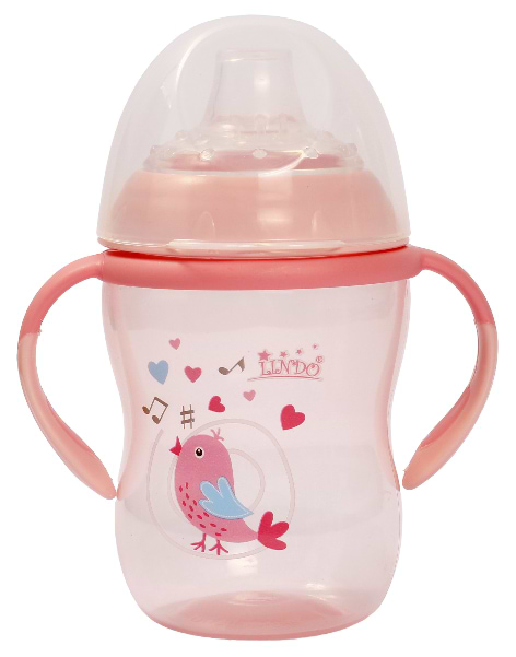 Поильник-непроливайка детский Lindo 260 мл (А 42 роз)