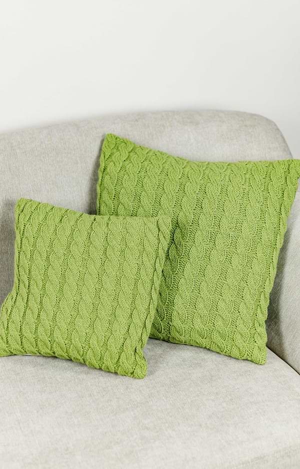 Фото - Наволочка Прованс вязаная декоративная Коса травяная 45х45 (028637)