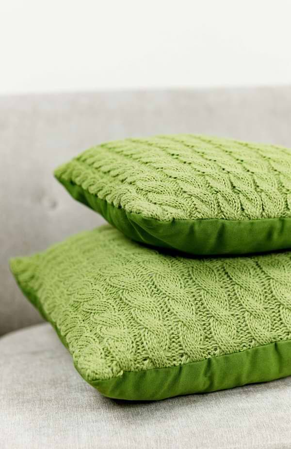 Фото - Наволочка Прованс вязаная декоративная Коса травяная 45х45 (028637)