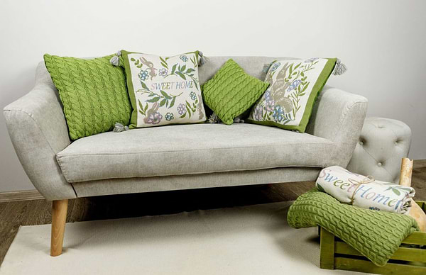 Фото - Наволочка Прованс вязаная декоративная Коса травяная 45х45 (028637)