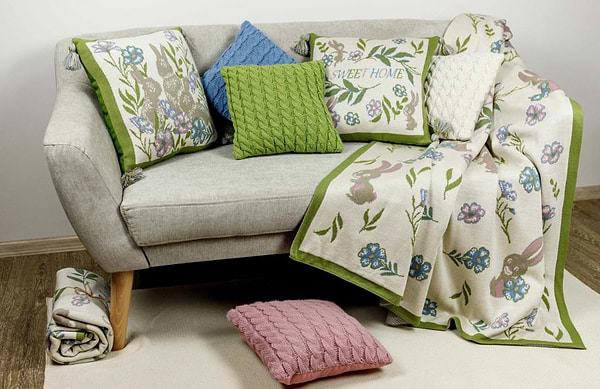 Фото - Наволочка Прованс вязаная декоративная Коса травяная 45х45 (028637)