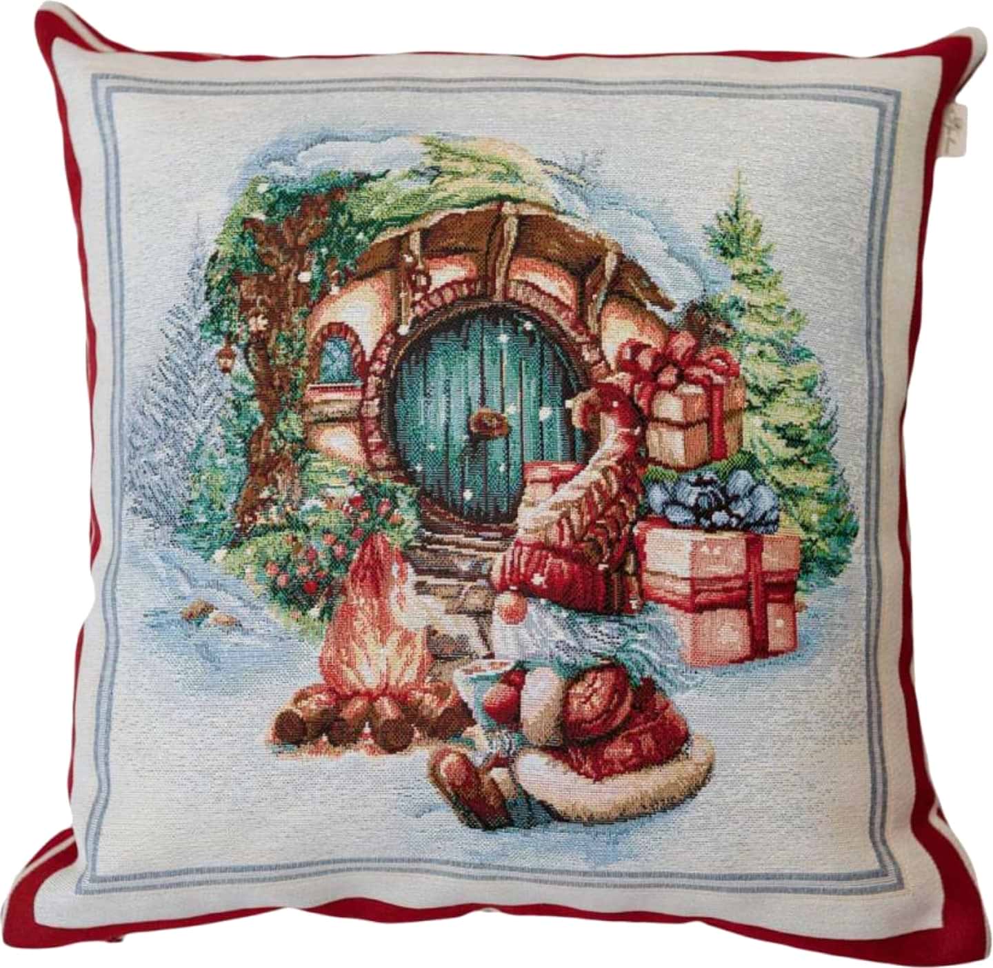 Подушка декоративна Прованс Гном біля синіх дверей 45х45 см (037187)