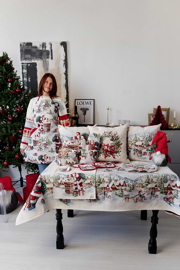 Фото - Скатерть прямоугольная Прованс Снежная зима 135х220 см (037472)