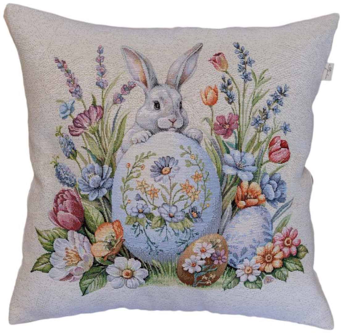 Наволочка Прованс Великодня гобеленова Суцвіття зайченя з писанкою 45х45 см (044292)