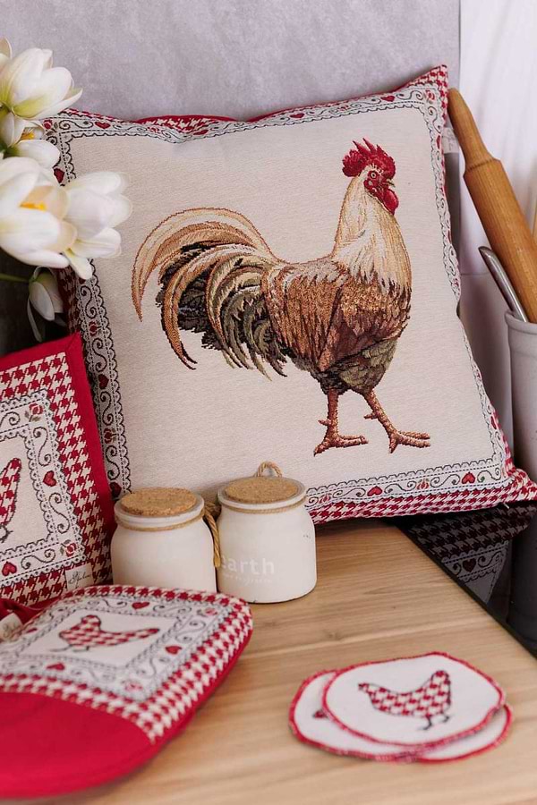 Фото - Подушка декоративная Прованс Добробут петух 45х45 см (044438)
