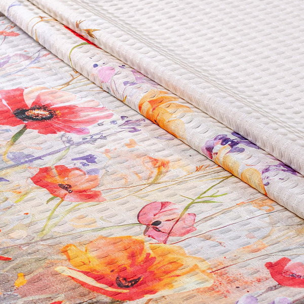 Фото - Простынь полуторная Home Line 145х215 см Вафельное Маковое поле (193294)