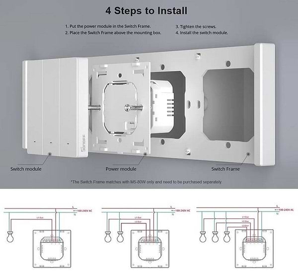 Фото - Встроенный выключатель Sonoff M5-1C-80W