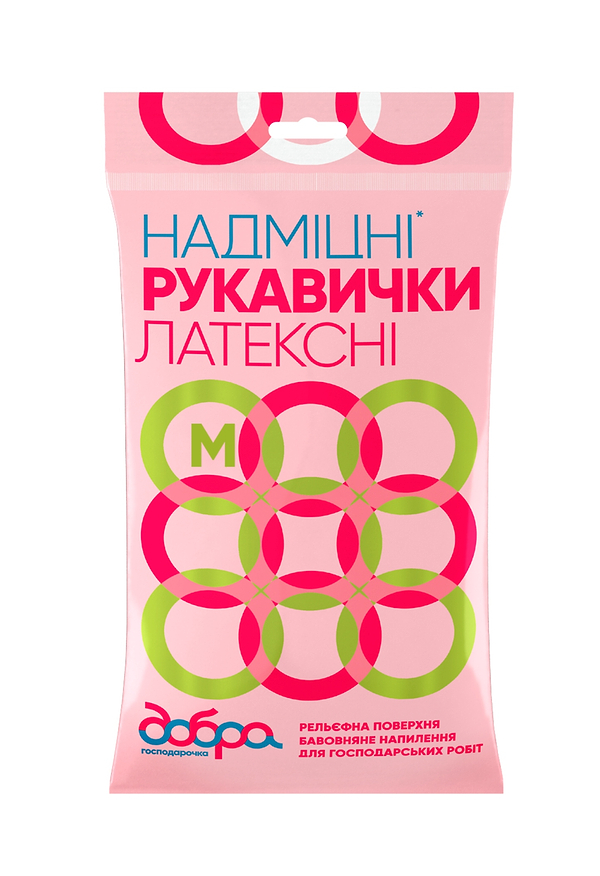 Фото - Перчатки латексные Добра господарочка сверхпрочные розмер М (4820086520034)