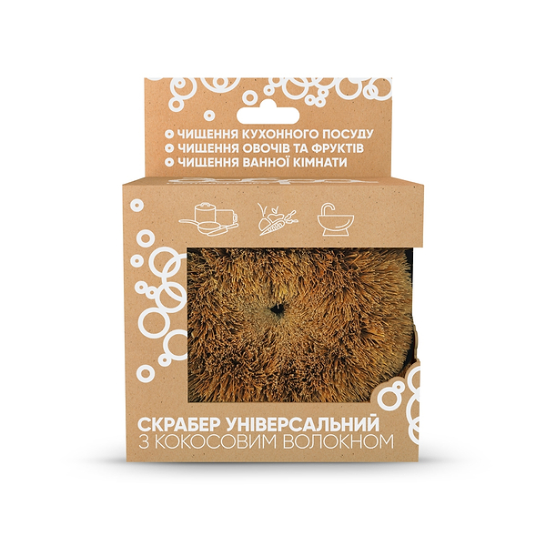 Фото - Щітка для миття посуду Добра господарочка з кокосового волокна для кухні (4820086523523)