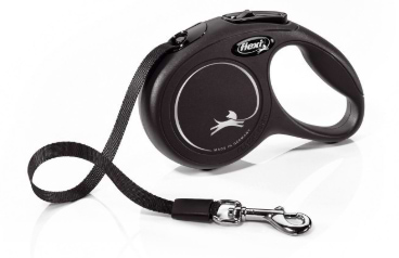 Поводок для собак Flexi New Classic лента Черная размер XS 3 м 12 кг (4000498023129)