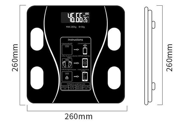 Фото - Ваги підлогові Scale one Black (EN-TZC001)