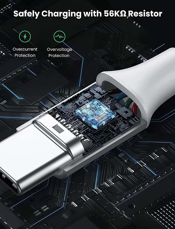 Фото - Кабель синхронізації даних UGREEN USB 2.0 AM-Type-C M 3m US288 (60409)