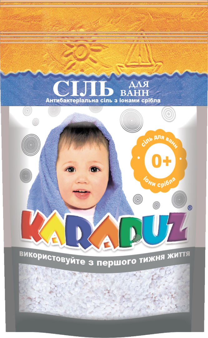 Соль для ванны детская Карапуз 500 г антибактериальная с серебром (4820049380941)