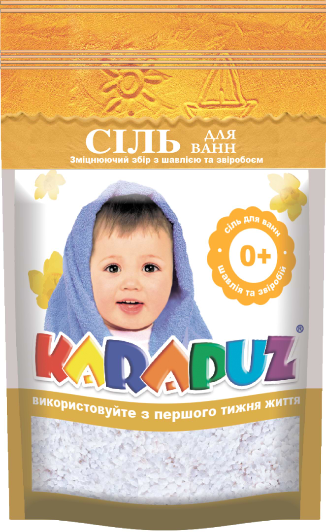 Соль для ванны детская Карапуз 500 г шалфей и зверобой (4820049382532)