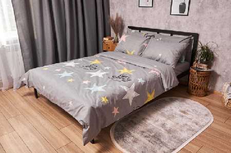 Комплект постельного белья Moon&Star Бязь Gold Люкс Gray Stars 175х210 (MS-820003019)