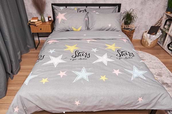 Фото - Комплект постельного белья Moon&Star Бязь Gold Люкс Gray Stars 175х210  (MS-820003018)
