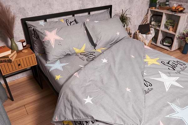 Фото - Комплект постельного белья Moon&Star Бязь Gold Люкс Gray Stars 175х210  (MS-820003018)