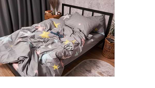 Фото - Комплект постельного белья Moon&Star Бязь Gold Люкс Gray Stars 175х210  (MS-820003018)