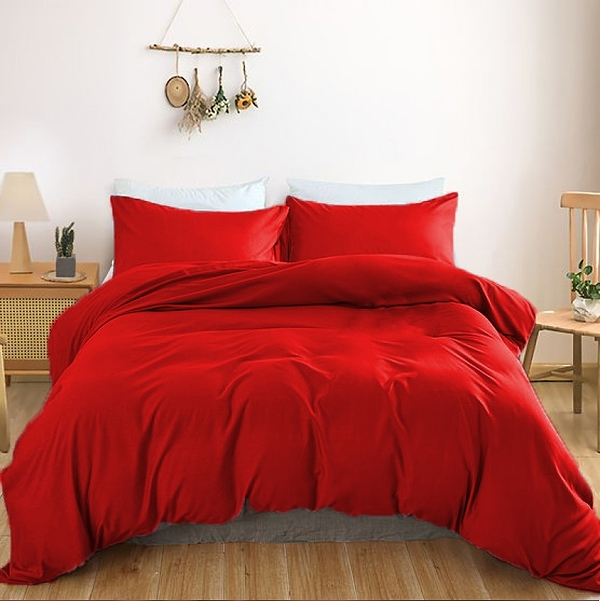 Фото - Простынь двуспальная MirSon 180х190 см Soft Touch of SATIN 007 Red (2200011279183)