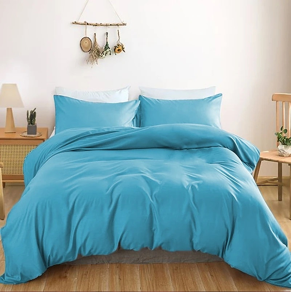 Фото - Простынь двуспальная MirSon 180х200 см Soft Touch of SATIN 008 Sky blue (2200011279695)