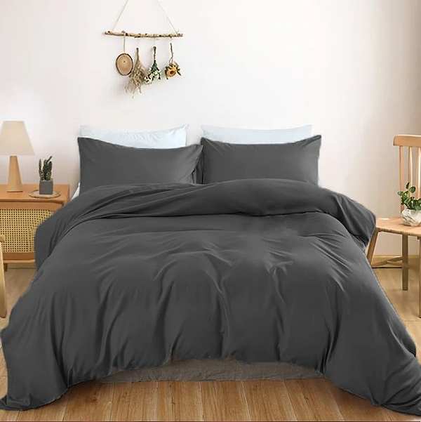 Фото - Простынь двуспальная MirSon 180х190 см Soft Touch of SATIN 005 Charcoal (2200011278186)
