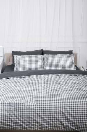 Комплект постельного белья Moon&Star 160х220 Gray Square Ranforce Elite (MS-820000024) - Фото 1