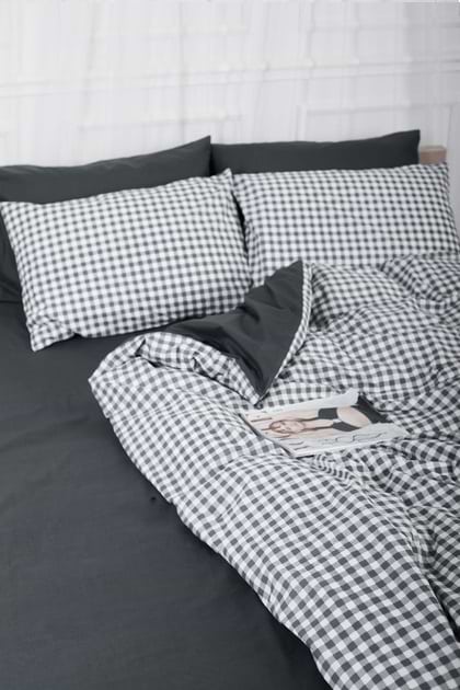 Фото - Комплект постельного белья Moon&Star 160х220х2 нав. 2х40х60 Gray Square Ranforce Elite (MS-820000030)