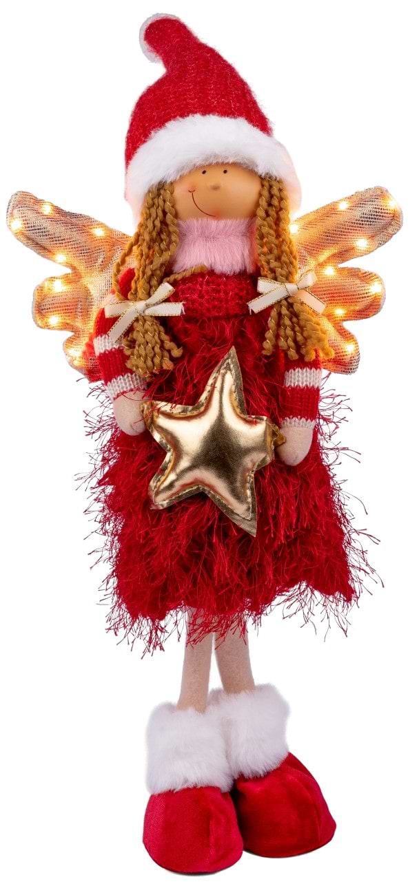 Декор New Year Novogod'ko Девочка Ангел в красном 58 см (974640)
