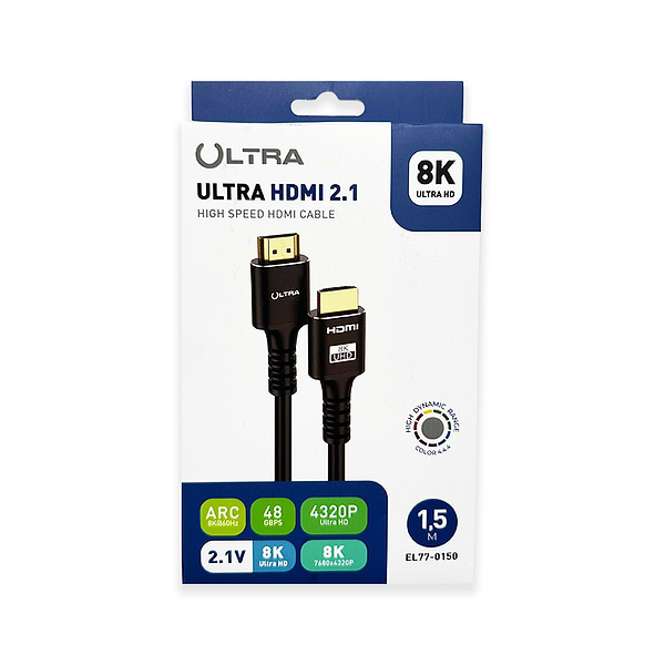 Фото - Кабель HDMI Ultra HDMI V2.1 1,5m (EL77-0150)