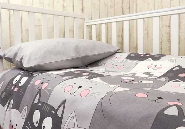 Фото - Комплект постільної білизни дитячий Руно Немовля бязь (932.02_Grey Cat)
