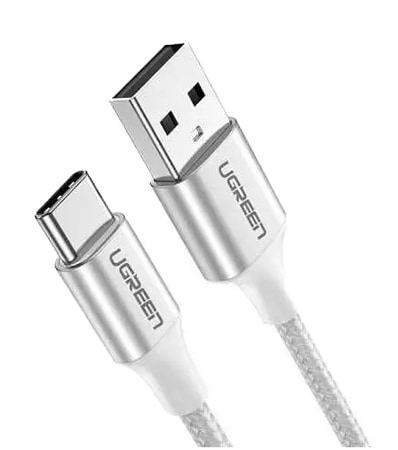 Кабель синхронізації даних UGREEN US288 USB 2.0 to USB Type-C 0.25m White (60129)