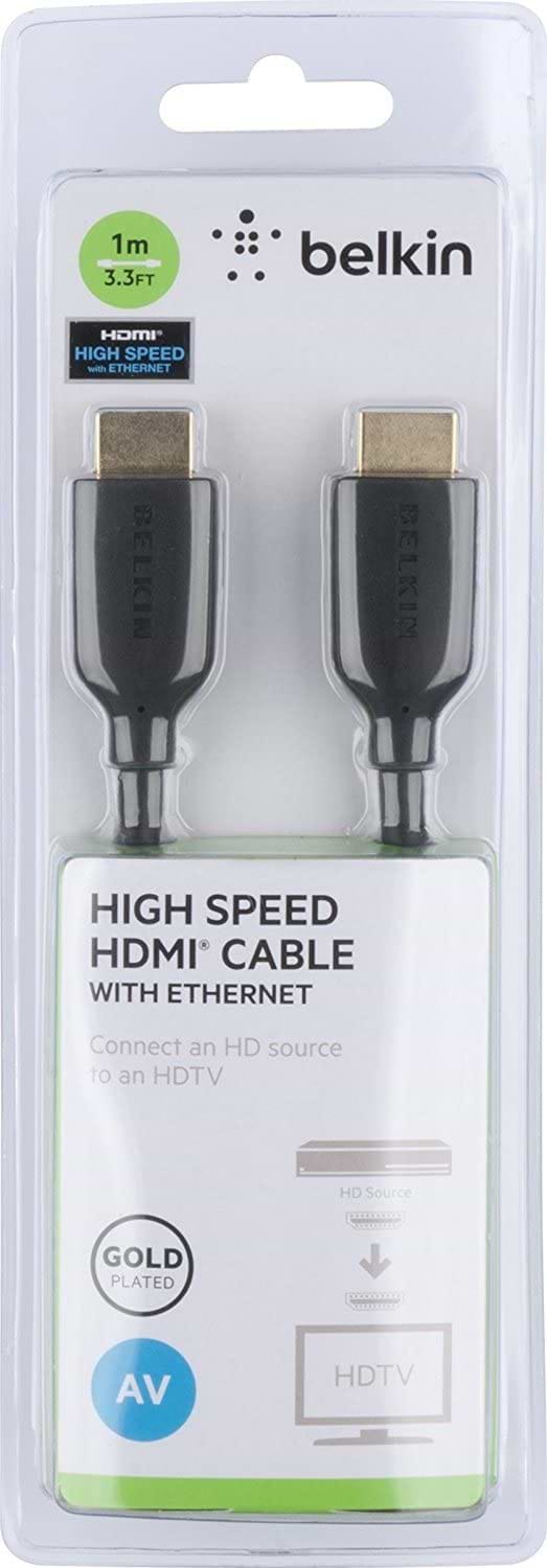 Фото - Кабель HDMI Belkin HDMI (AM/AM) High Speed Ethernet 1m Gold-Plated (F3Y021BT1M)