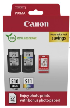 Картридж для струйных принтеров/МФУ Canon PG-510Bk/CL-511 цв. Multi Pack (2970B010) - Фото 1