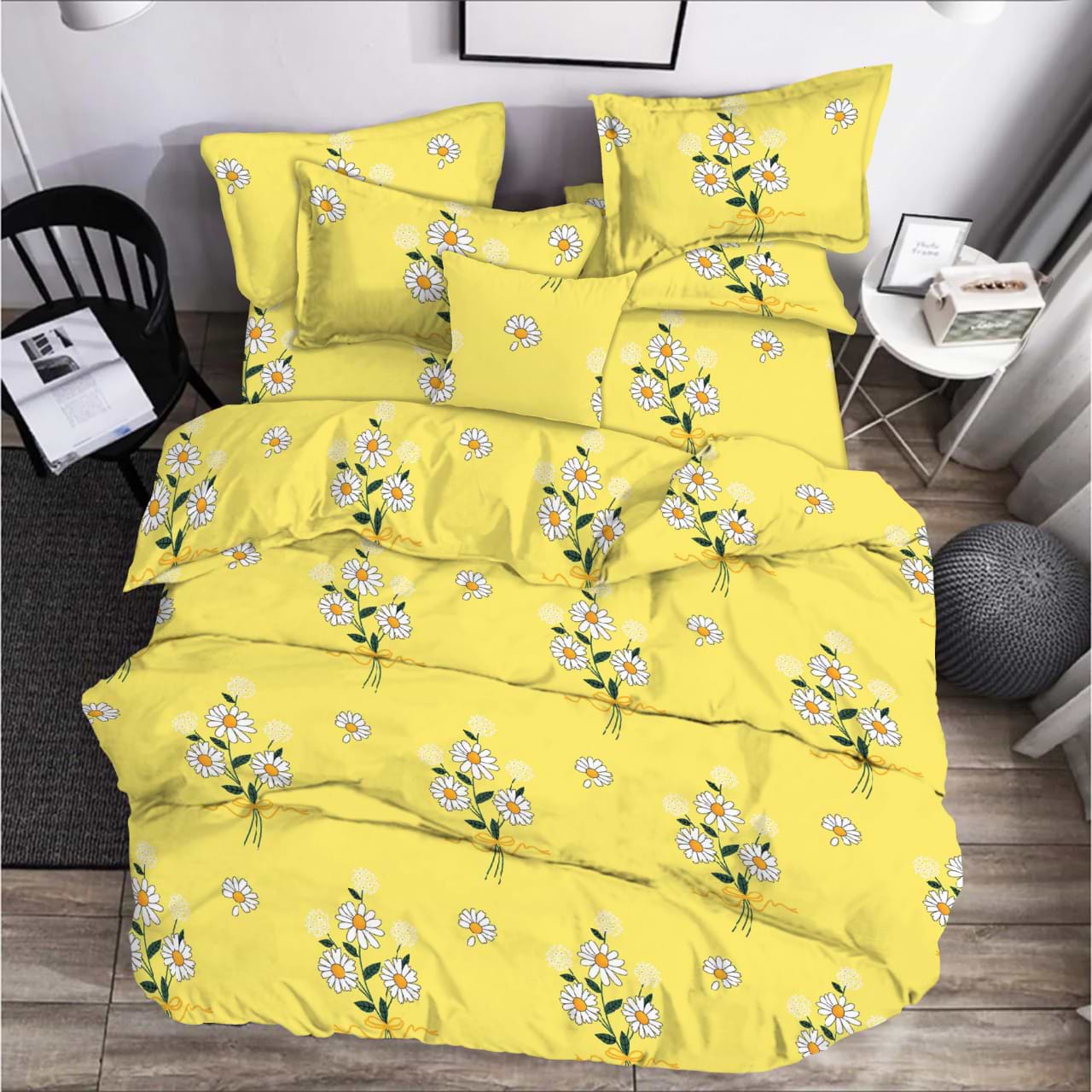 Комплект постільної білизни Zastelli Chamomile on Yellow бязь 175х210 жовтий (19363)