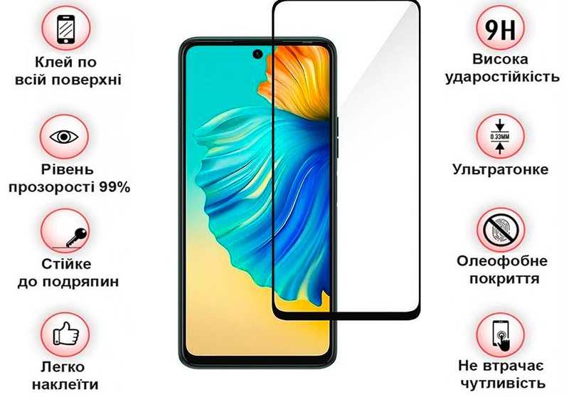 Фото - Захисне скло для смартфону BeCover for Tecno Camon 19 (CI6n)/19 Pro (CI8n) Black (708162)