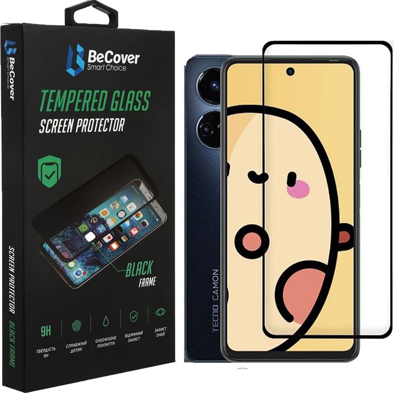 Захисне скло для смартфону BeCover for Tecno Camon 19 Neo (CH6i) Black (708168)