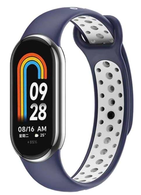 Ремешок для фитнес-браслета BeCover Vents Style for Xiaomi Mi Smart Band 8 Blue-White (709419)