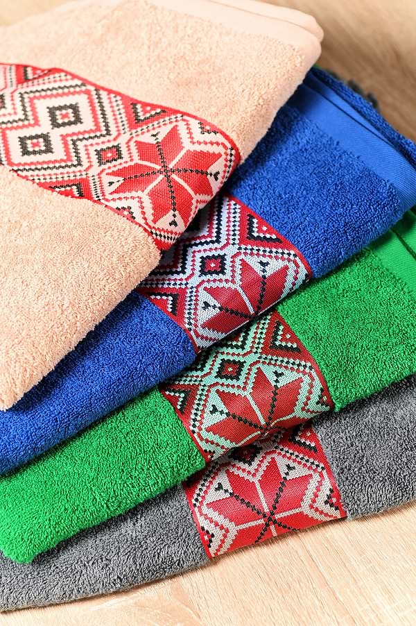 Фото - Рушник банний GM Textile махровий синій Єдність 70х140