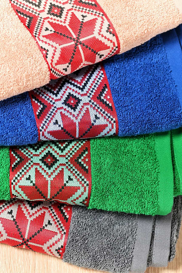 Фото - Рушник банний GM Textile махровий синій Єдність 70х140
