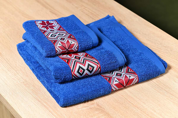 Фото - Рушник банний GM Textile махровий синій Єдність 70х140