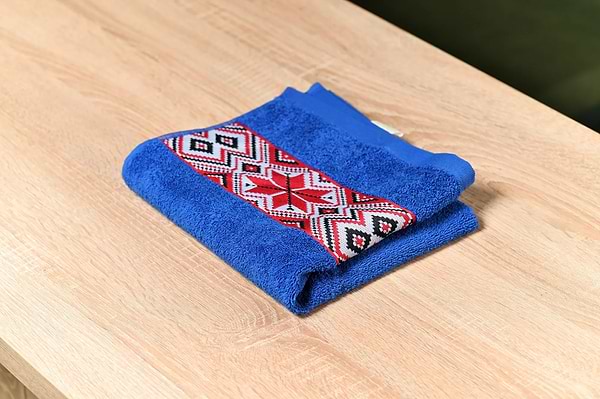 Фото - Рушник банний GM Textile махровий синій Єдність 70х140