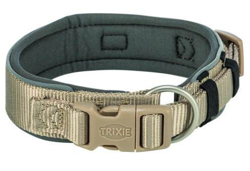 Ошейник для собак Trixie Premium экстраширокий S–M 33–42 см 35 мм песочно-серый (4053032677517)