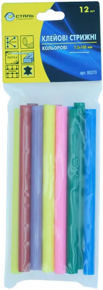 Стрижень для клейового пістолета Сталь 7,2х100мм 12 шт. (80270)