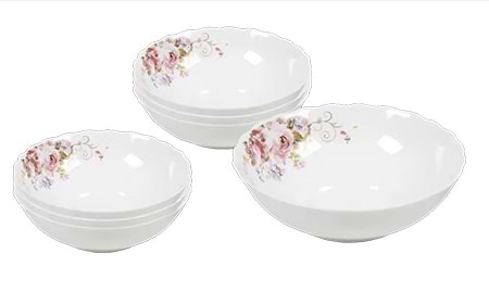 Набір салатників Vittora VT-420РВ Рожевий букет Wave 7 пр.