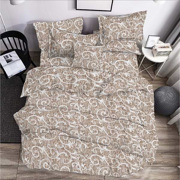 Фото - Комплект постільної білизни Zastelli Y20111 Вензеля бязь 175х210 Коричневий (20573)