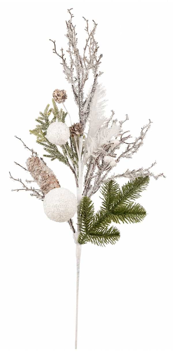 Фото - Ветка декоративная YES! Fun с белым шаром 83 см (974758) Фото - Ветка декоративная YES! Fun с белым шаром 83 см (974758)