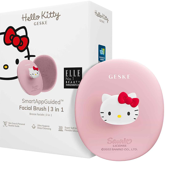 Фото - Щітка для чищення обличчя GESKE Facial Brush З в 1 by Hello Kitty рожевий з тримачем (HK000052PI01)