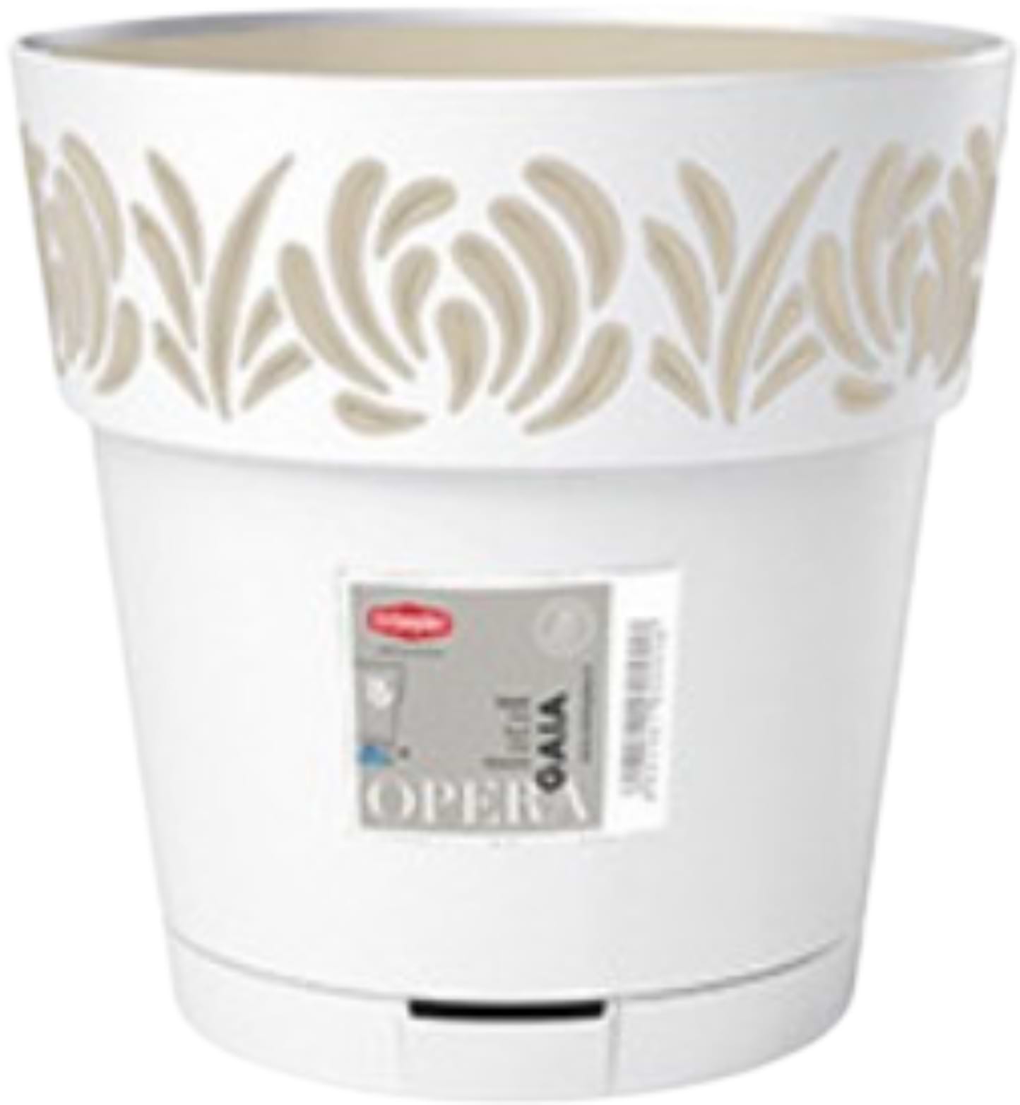 Вазон Stefanplast OPERA Gaia 15 см білий/травертин 88300