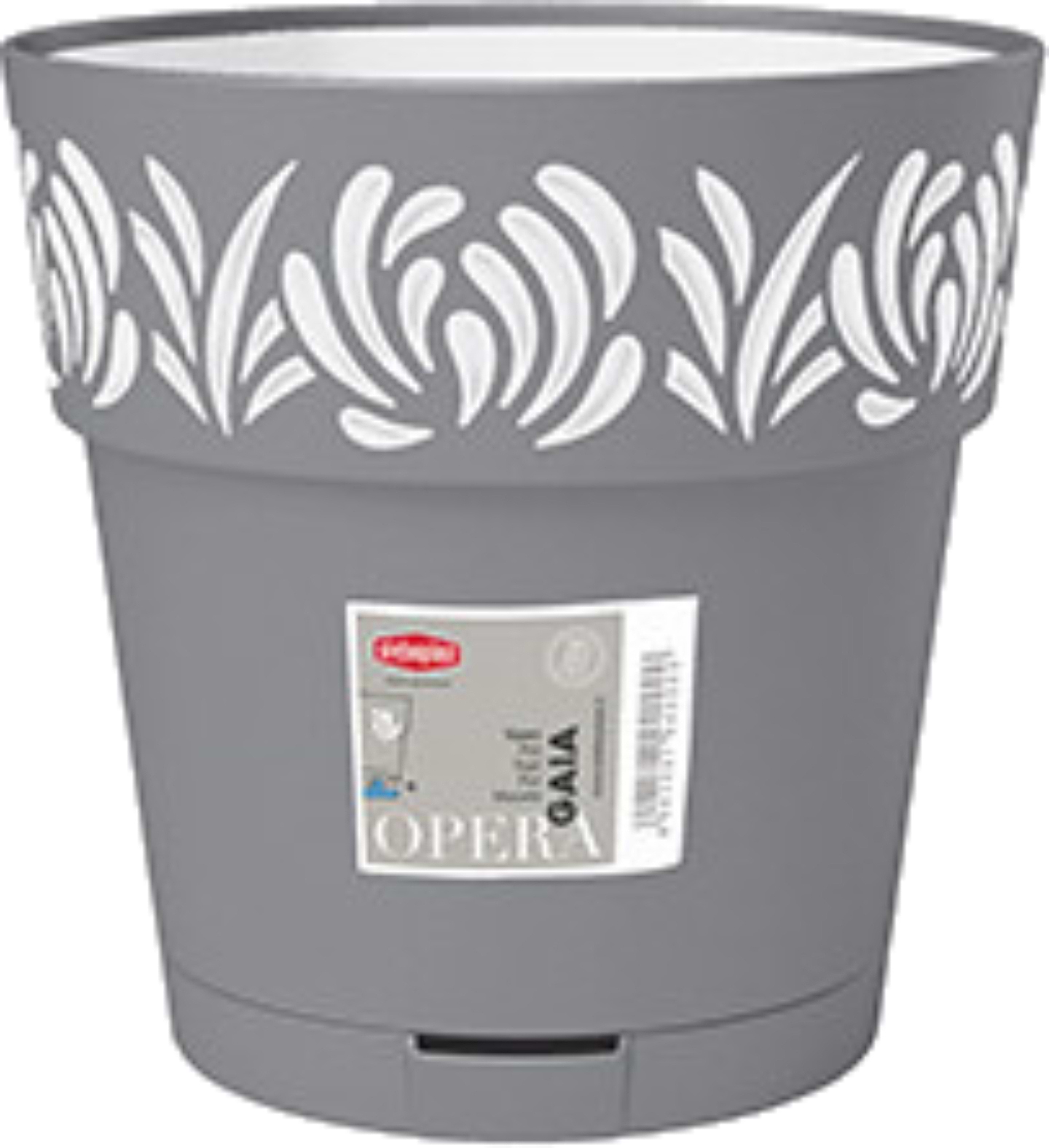 Вазон Stefanplast OPERA Gaia 15 см сірий/білий 88301